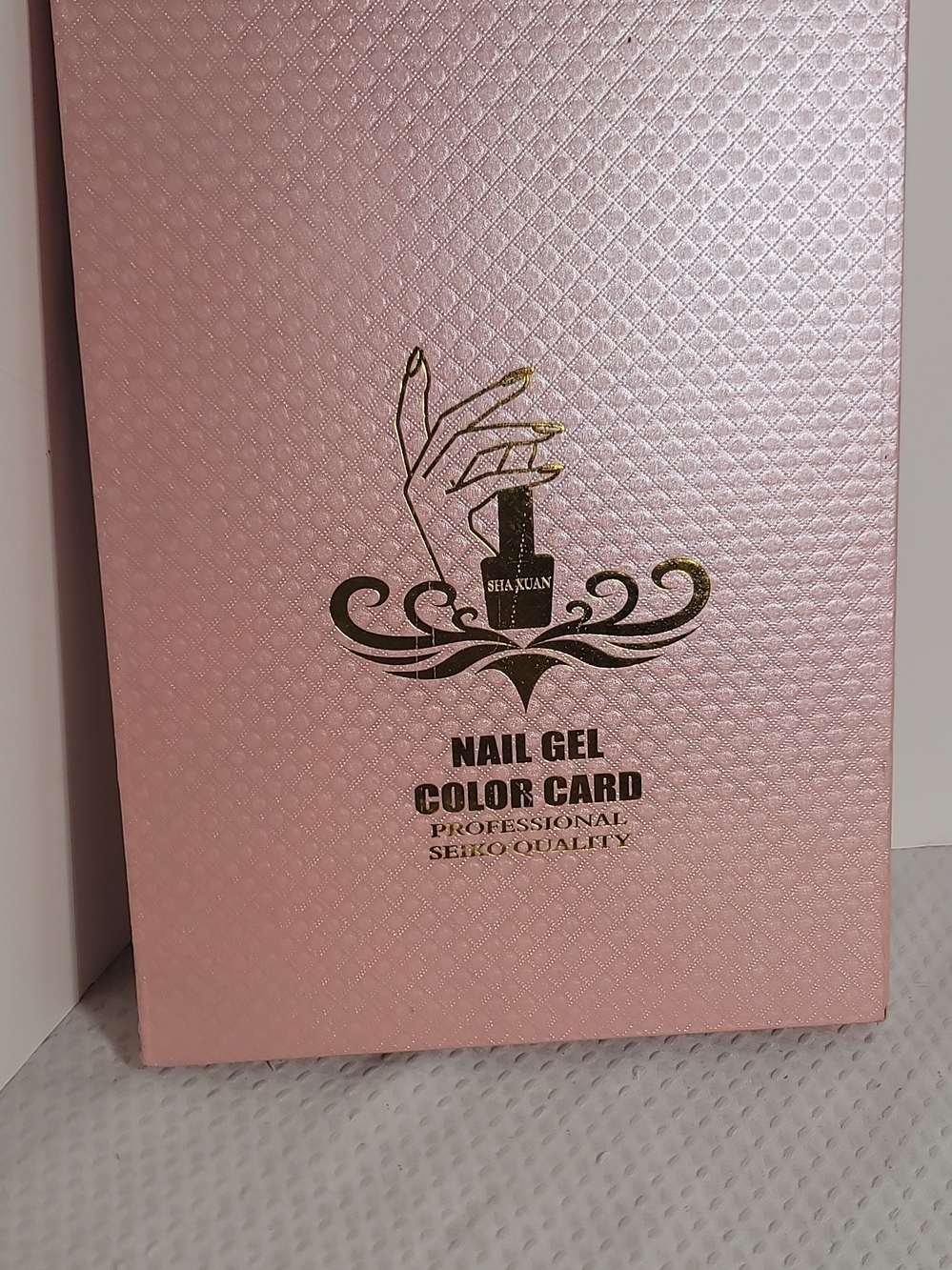 Nail Gel Color Card with Gold Foil Logo - Pink
